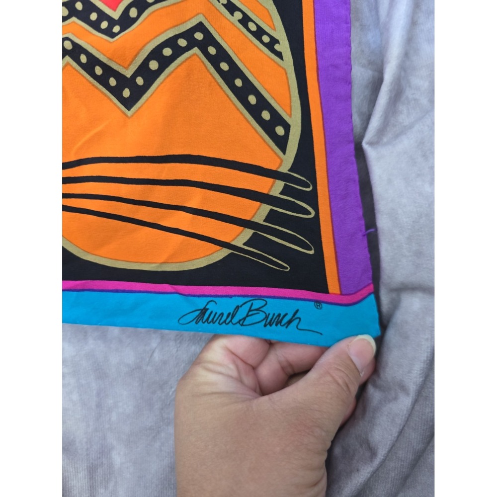 Laurel Burch Whimsical Kitty Cats Faces Feline Scarf Square 34" - Picture 2 of 9